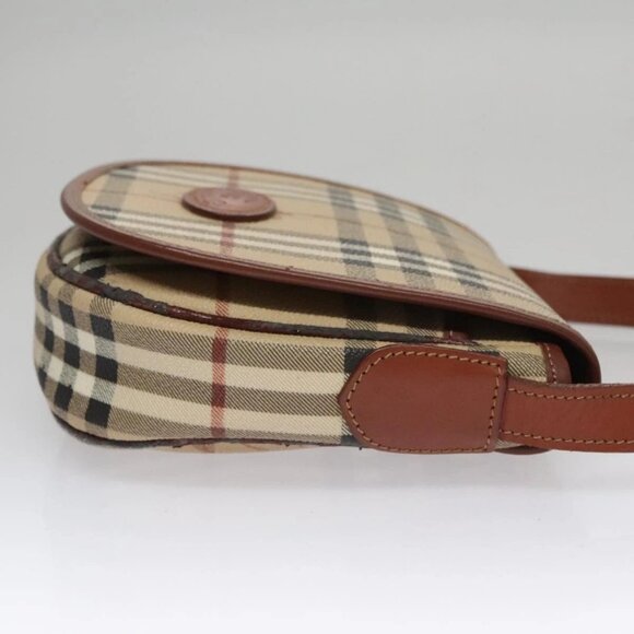 Burberrys Nova Check Shoulder Bag PVC Leather Beige Auth 110021 - Picture 6 of 16